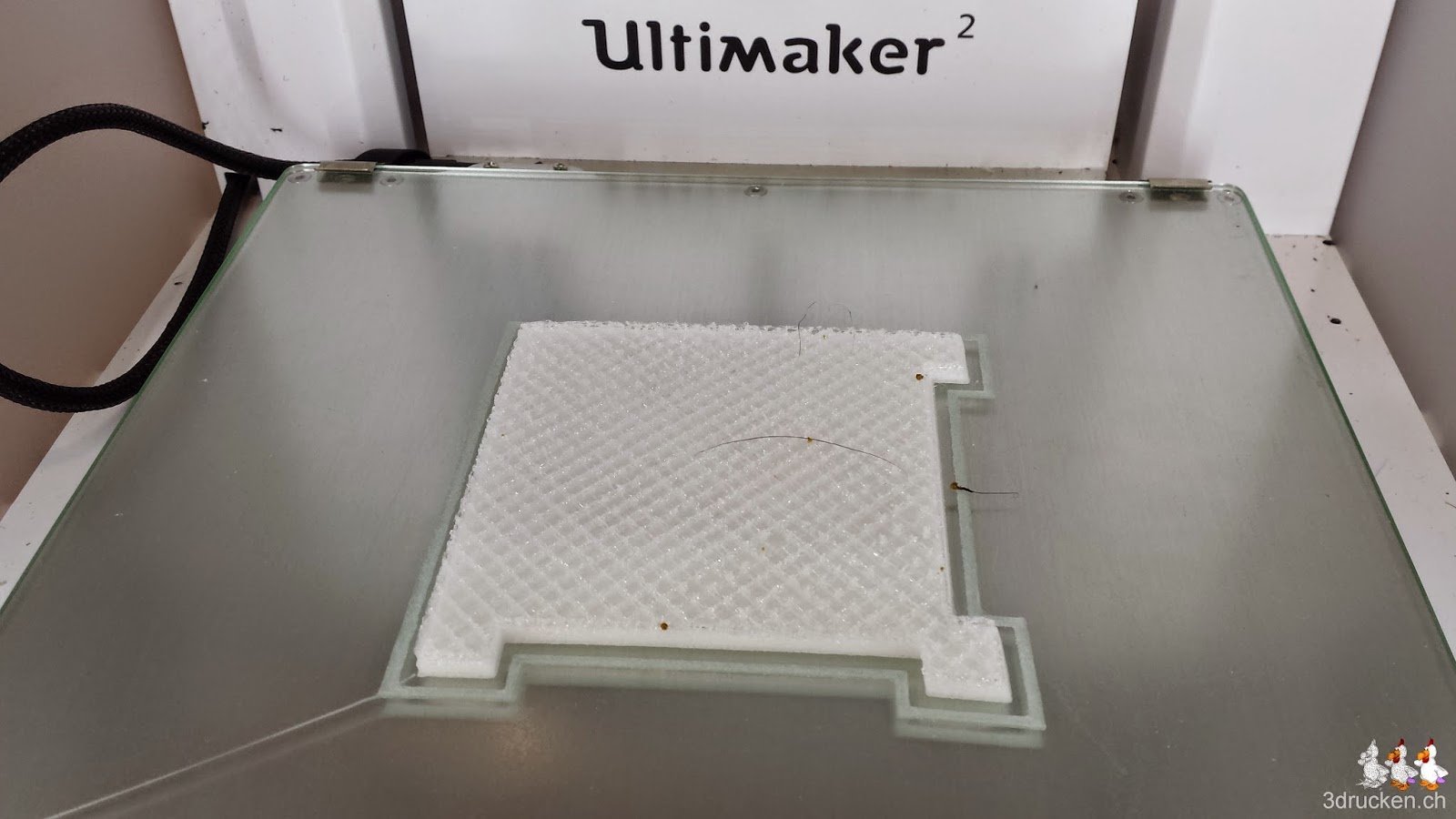 Foto des misslungenen Druckversuchs eines Teils des Eiffelturms im Ultimaker 2