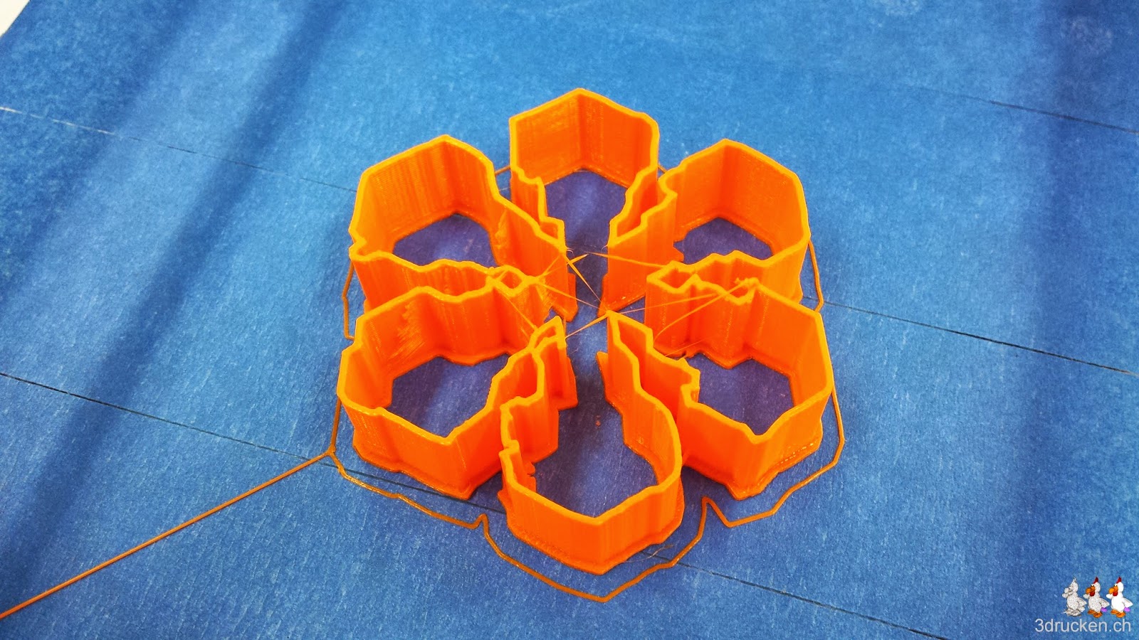 Fertig gedruckte Guezliform des Dendritischen Sterns mit Verbreiterungen der Astenden