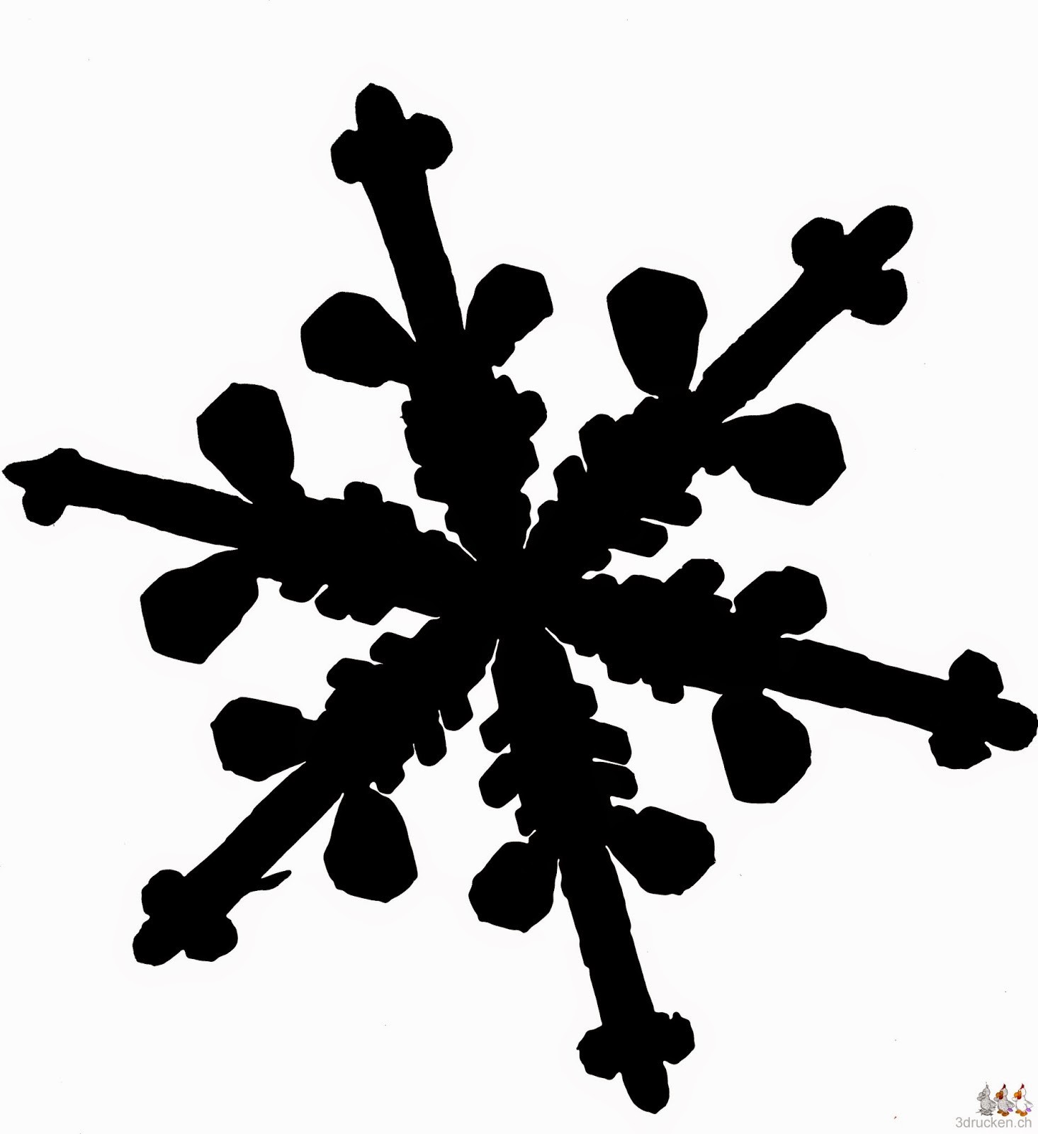 Dendritischer Stern in schwarz-weiss