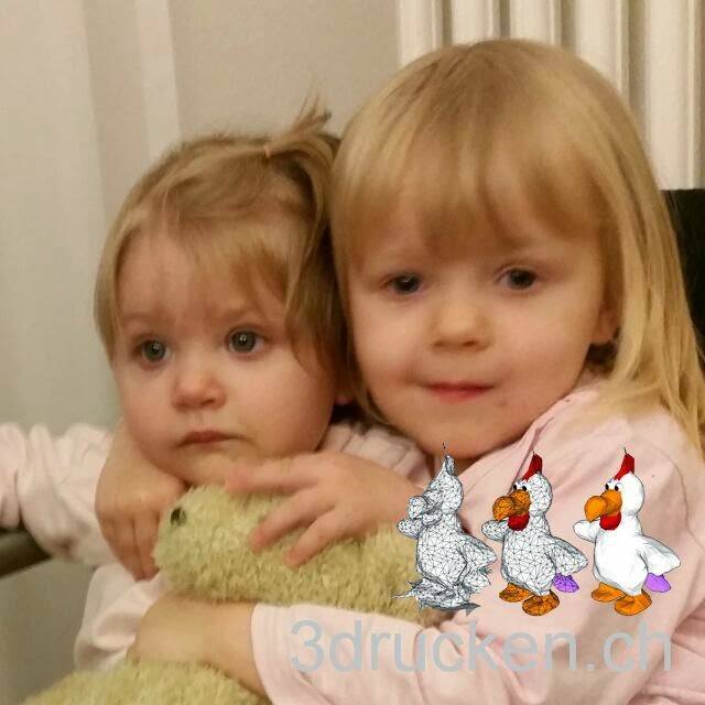 Foto von Elin und Amélie welches wir 3D-Drucken möchten