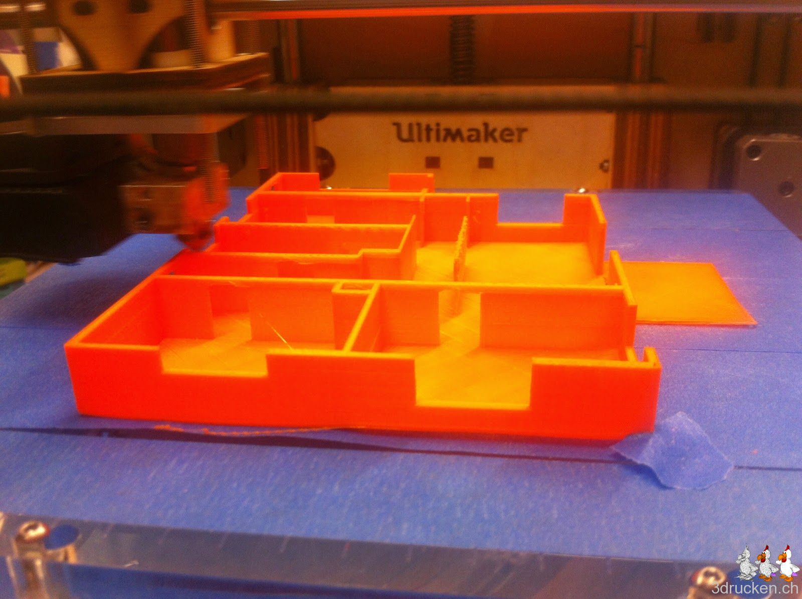 Foto vom Druckprozess des Wohnungsmodells