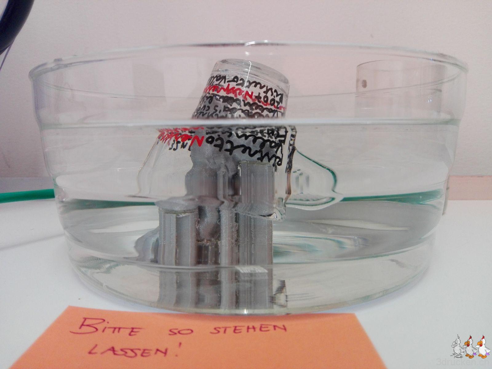 Der Güggel im Wasserbad