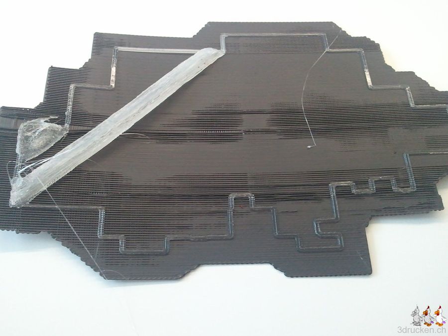 Erster Druckversuch des Reliefs Schweiz