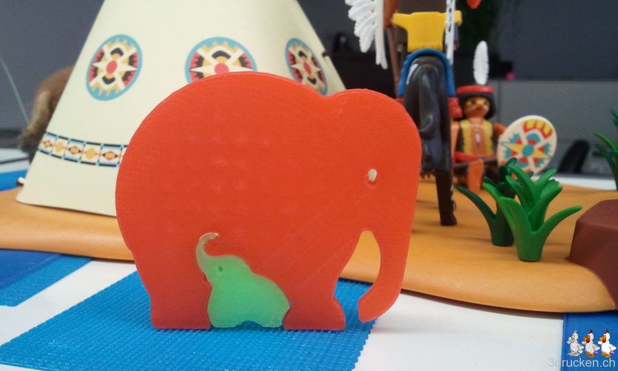 Elefantenparty: Mutter und Kind