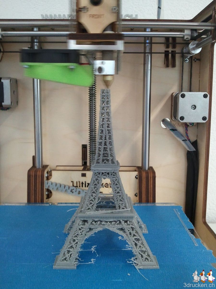 Ultimaker Eiffelturm Netfabb ohne Rückzug