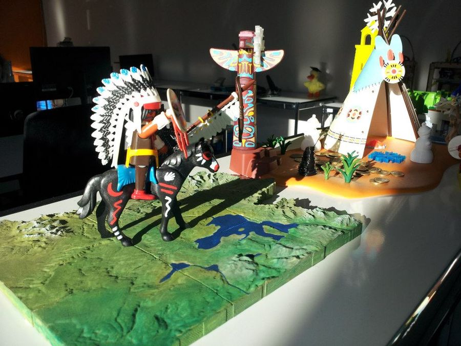 Bemaltes Yellowstone-Relief