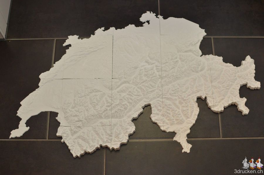 Relief der Schweiz in 17 Teilen