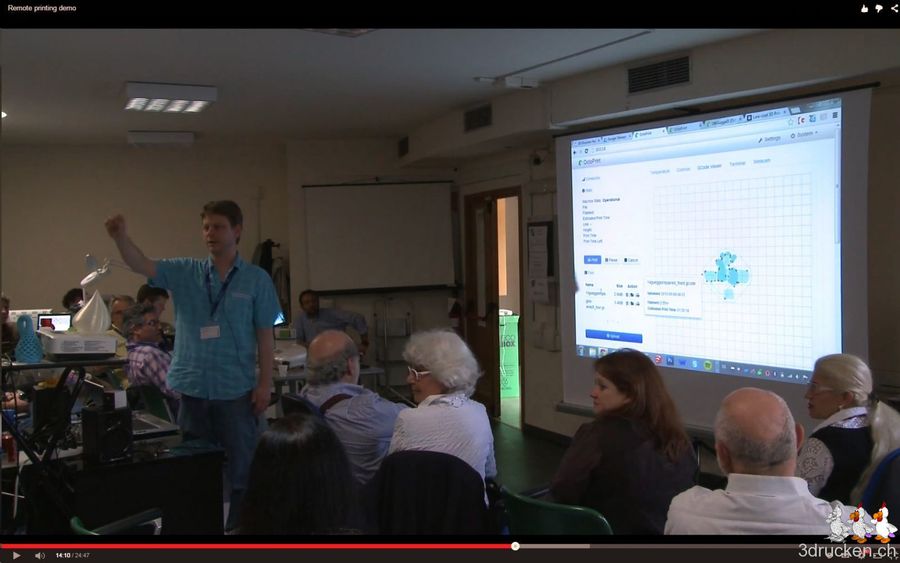 Video unserer spontanen Remote printing Demo in Triest