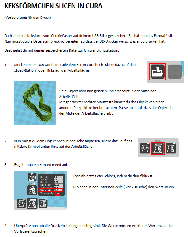 Anleitung Keksförmchen Slicen in Cura