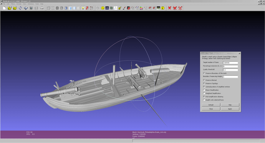 Gunboat Philadelphia von Smithsonian X3D