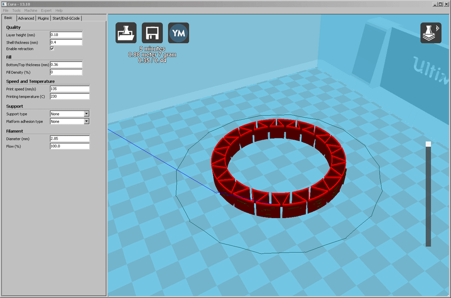 OpenSCAD Skript für die Armbänder angepasst