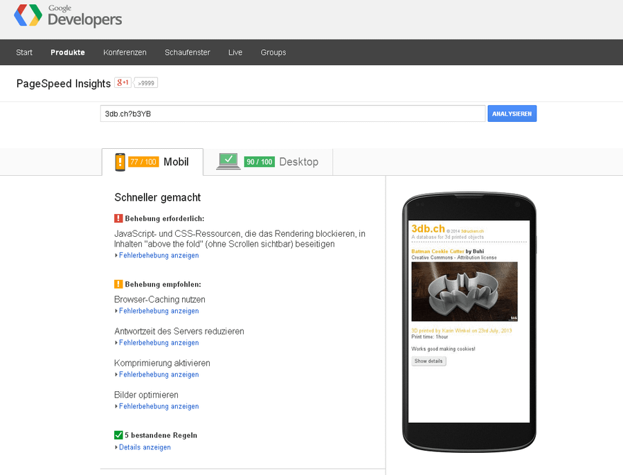Verbesserte Mobilansicht von 3db.ch