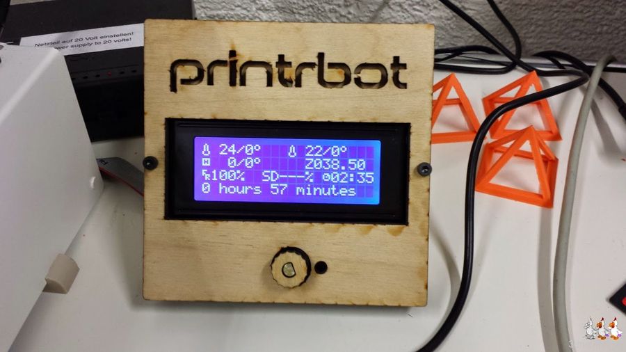 Es gibt ein Kontrast Potentiometer am Printrbot LCD