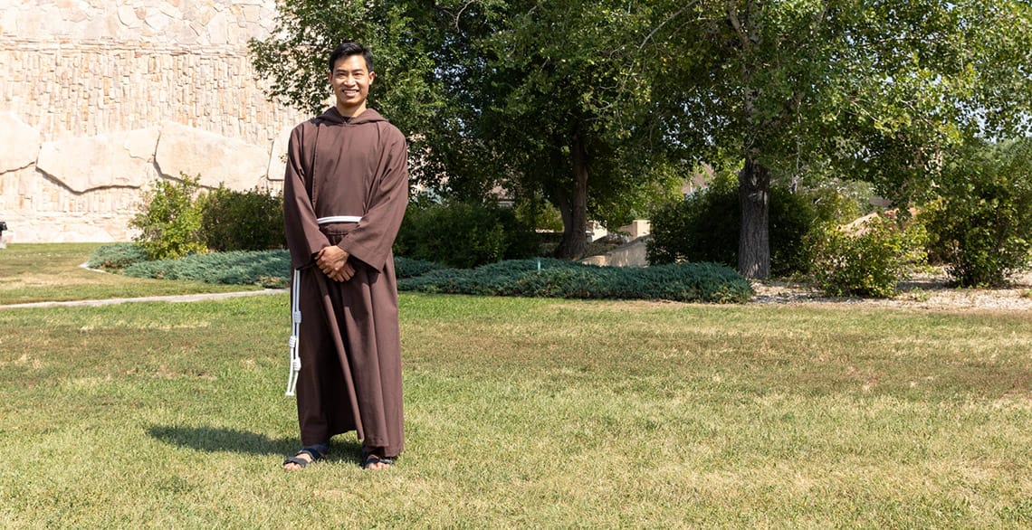Br. Truyen Nguyen, OFM Cap. pictured outside St. Labre Church in Ashland, Montana.
