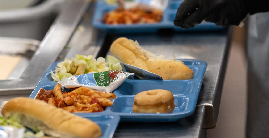 A tray of food at the Capuchin Soup Kitchen.