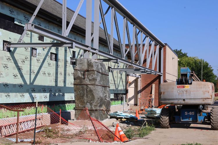 Construction and heavy equipment at the Solanus Casey Center.