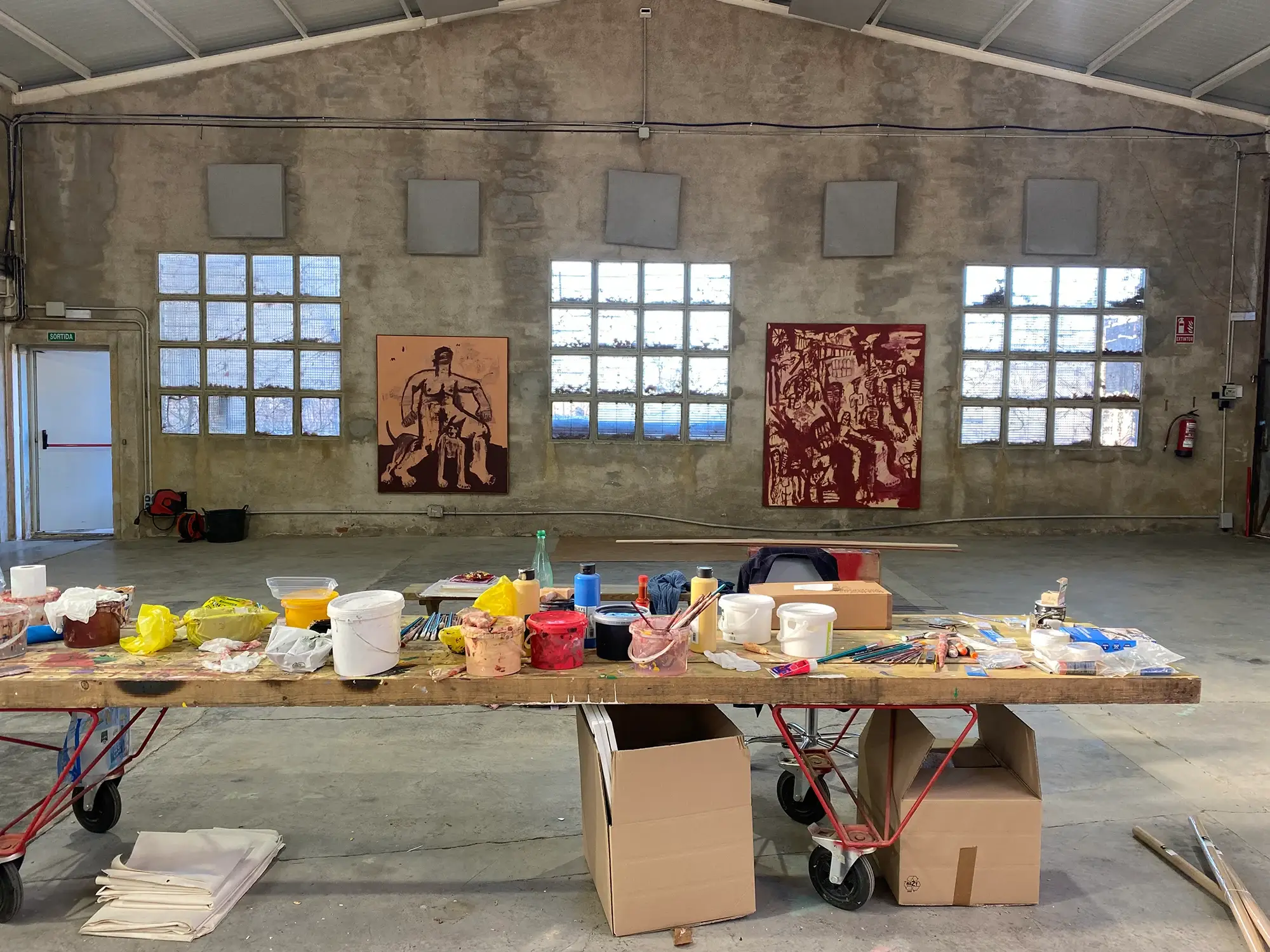 kottie paloma, studio view, barcelona, new painting now, art practice, alzueta gallery, 2024