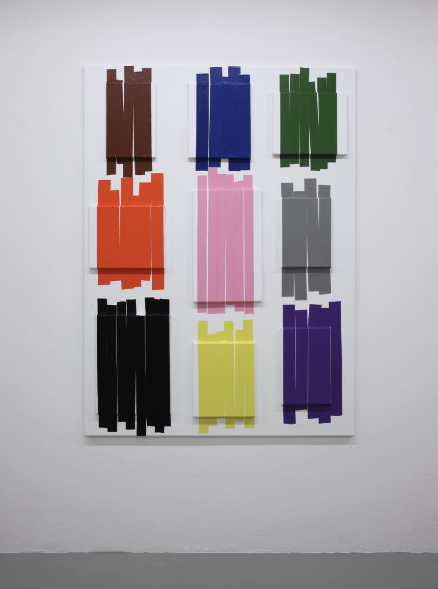 Composition in Color No. 10  by Kirsten Hutsch – mixed media tape painting on linen.