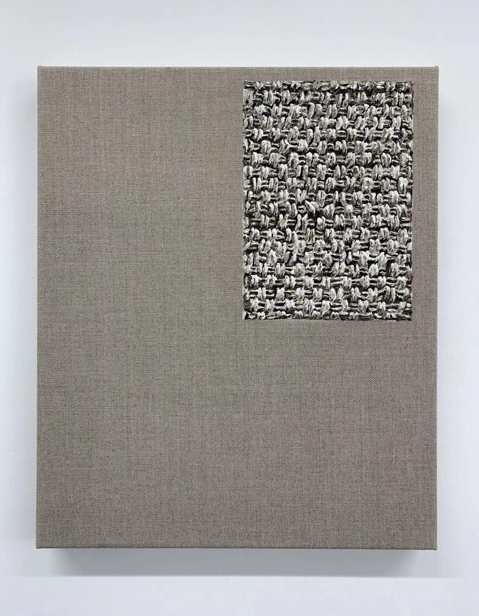 Aspect Perception No. 1 (2023) by Kirsten Hutsch – small-format acrylic and impasto work on linen from the Linen Series.