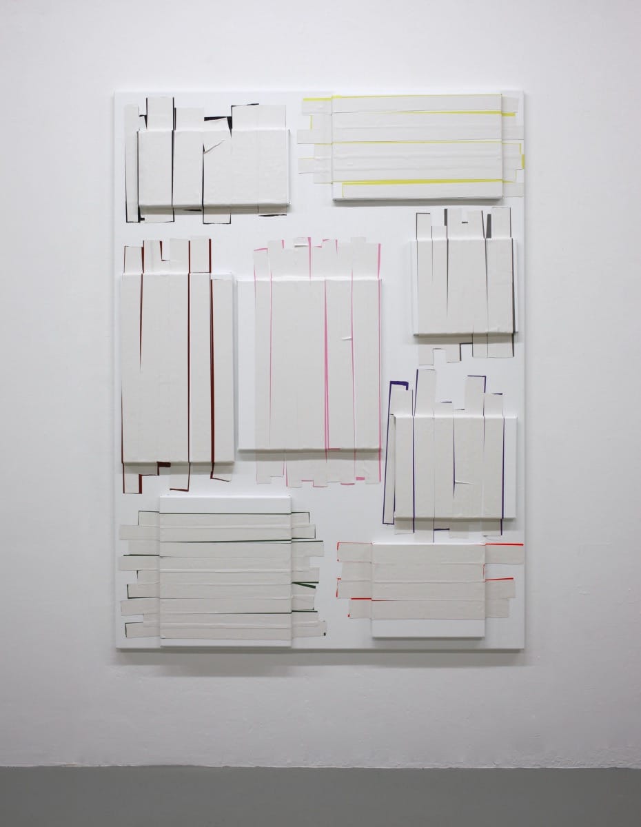 Composition in White No. 2 (2022) by Kirsten Hutsch – layered white-toned mixed media work on linen.