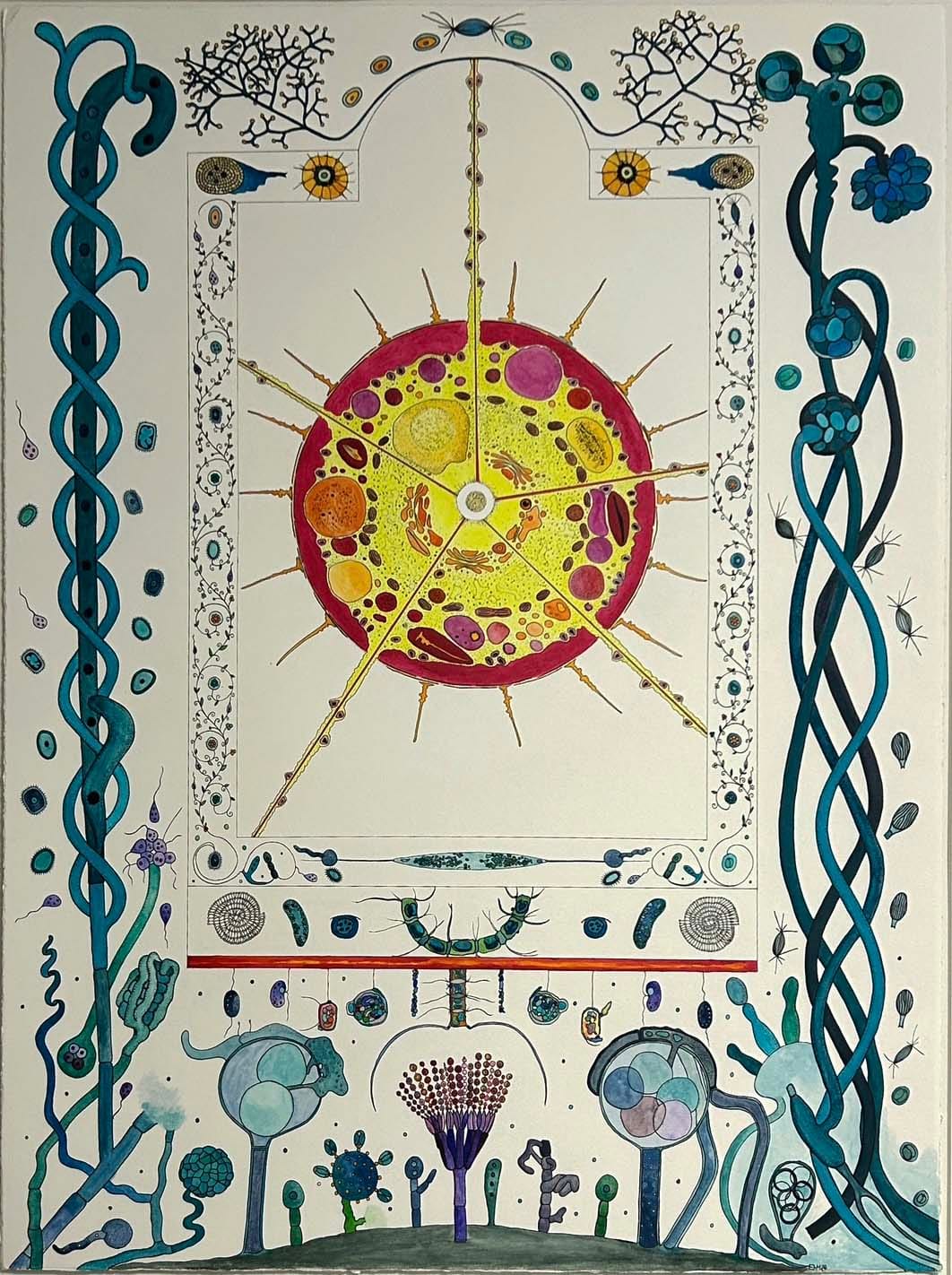 rica fuentes martinez, modular mix ii edition 3 of 3, pigment print on fine art cotton paper, microscopic sun inspired abstract artwork, 2024