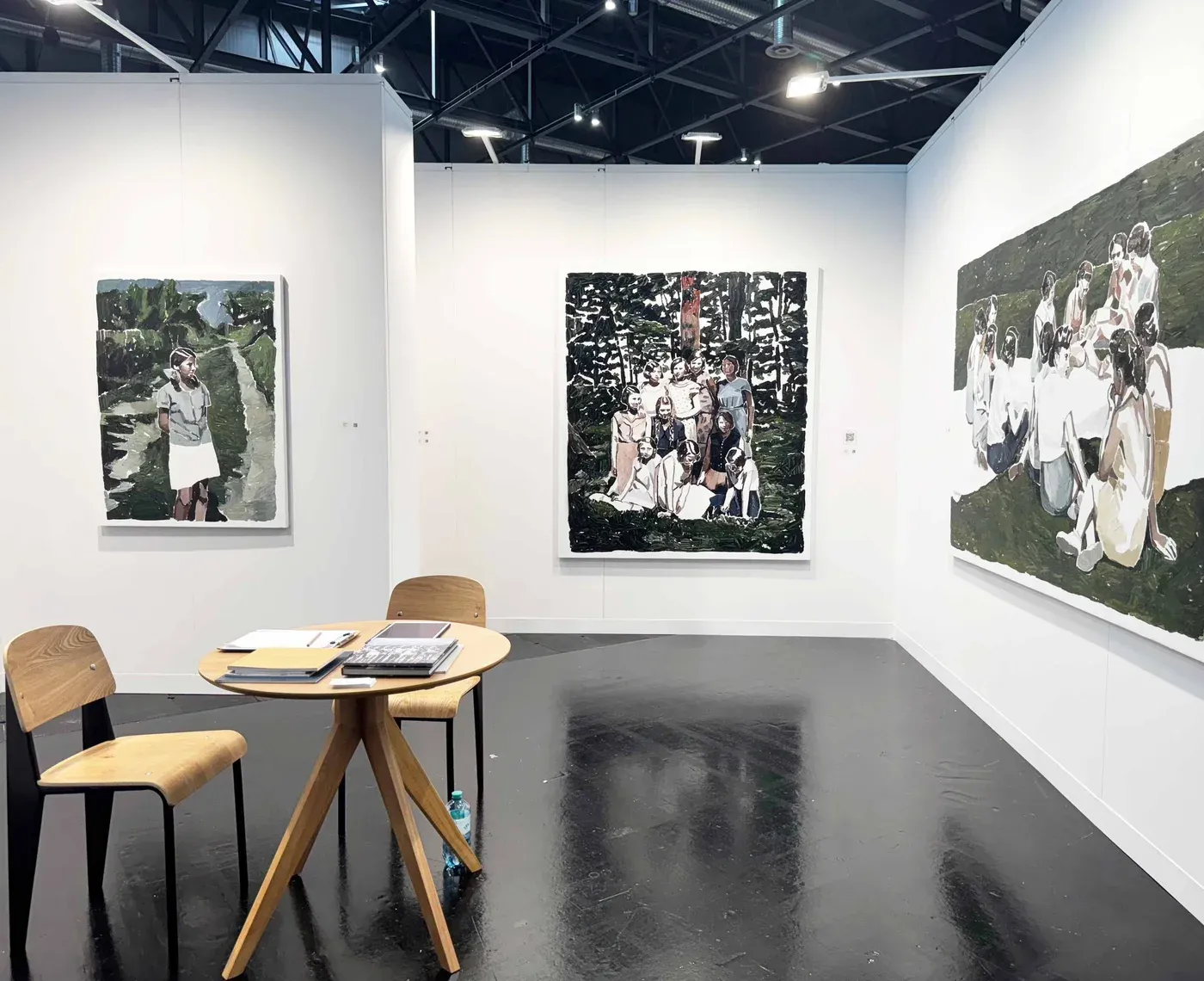 Clara Adolphs, figurative paintings from archival photos, Victor Lope Gallery, Vienna Contemporary 2025.