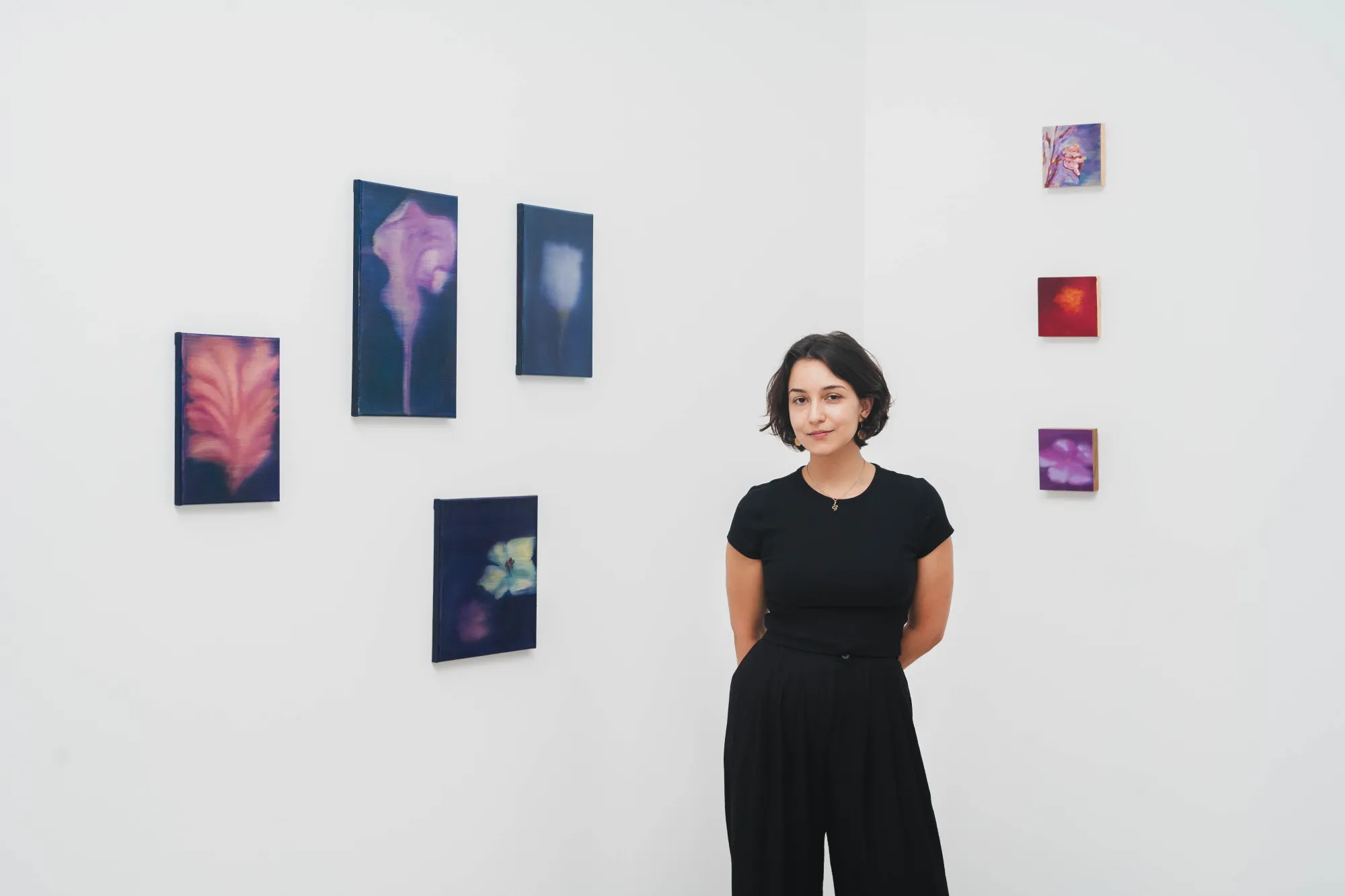 Maria Luz, exhibition view with the artist; photo by Michelle Martin (@meeshymartin), Lisbon.