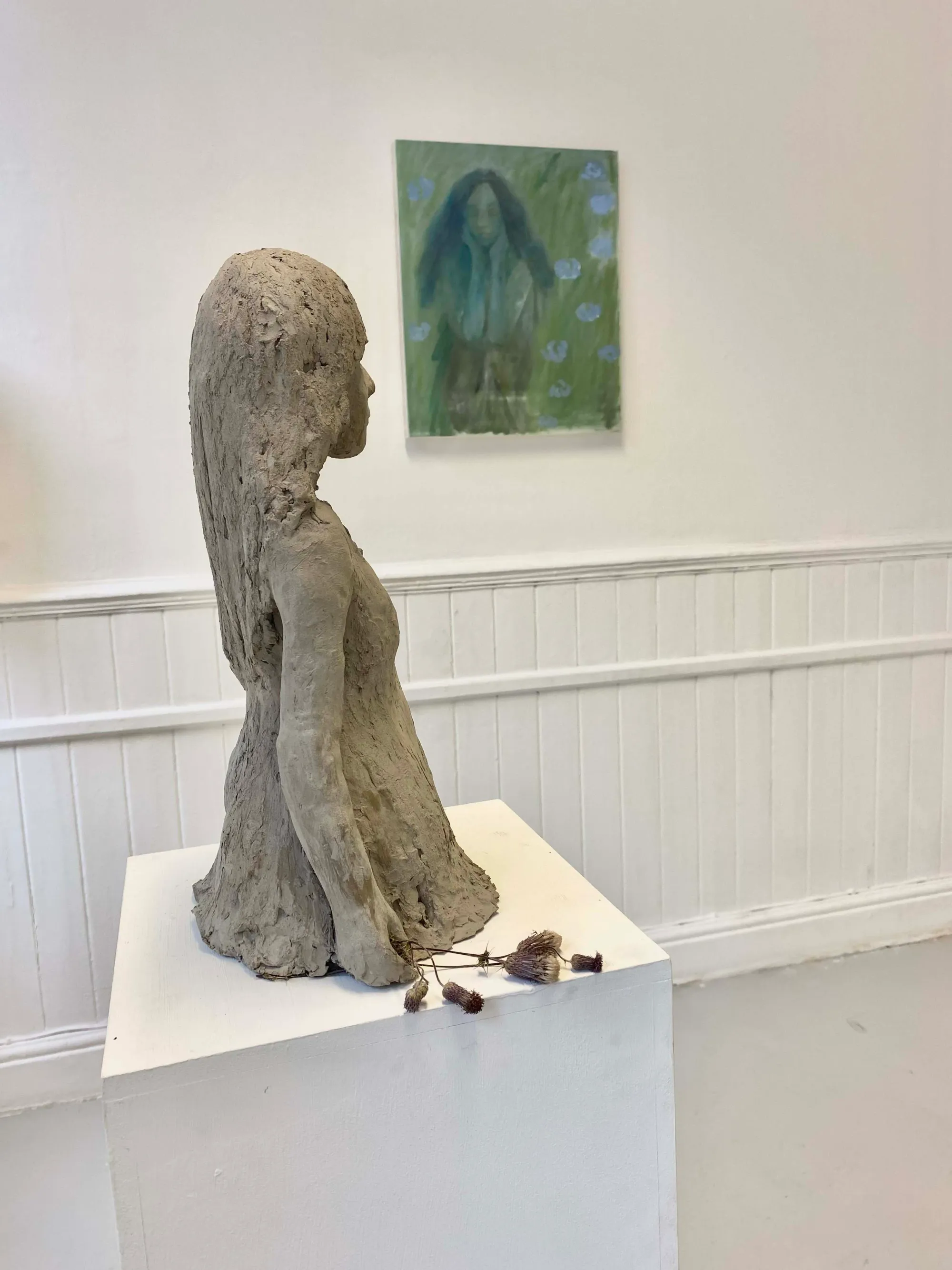 Jie Zhang artist Installation view of painting and sculpture, exhibition. Image courtesy of the artist