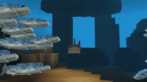 Digital Minecraft server where players build together, representing a shift from gallery-based art to collective creation in virtual worlds.