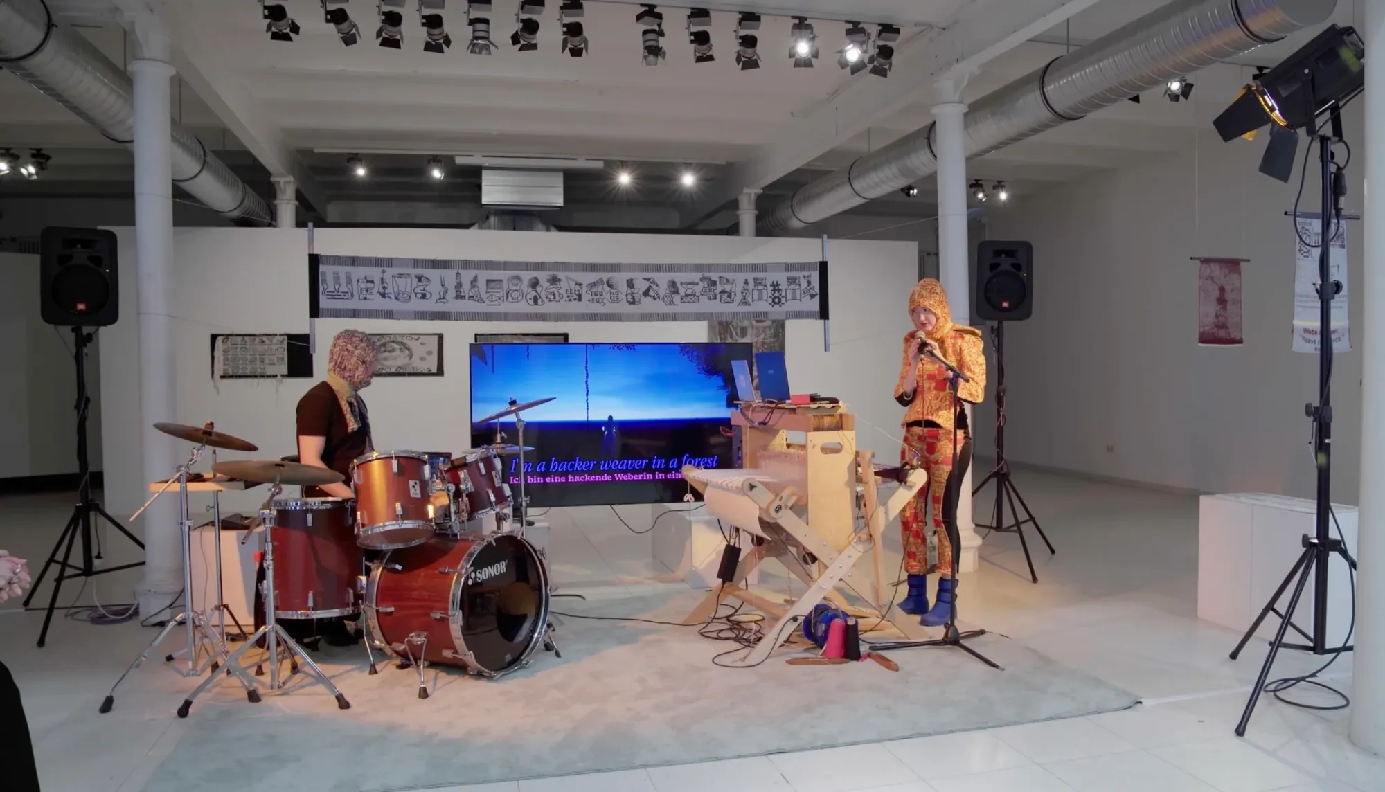 Bérénice Gaça Courtin, art performance with Juli Wang and Pierre Langrand Switzerland and Adrian Rehm