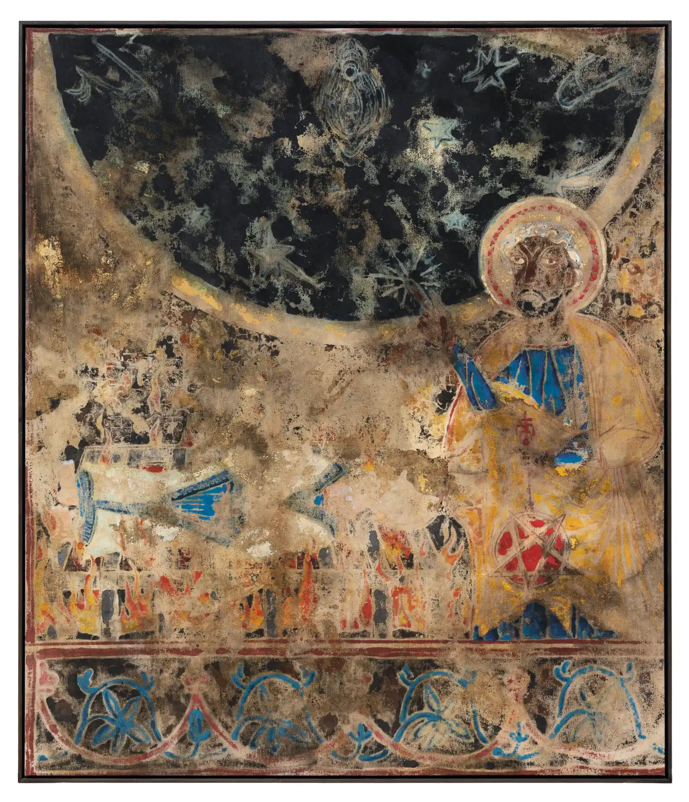 Contemporary painting by Ruben Einsmann showing figurative imagery and layered textures on canvas.