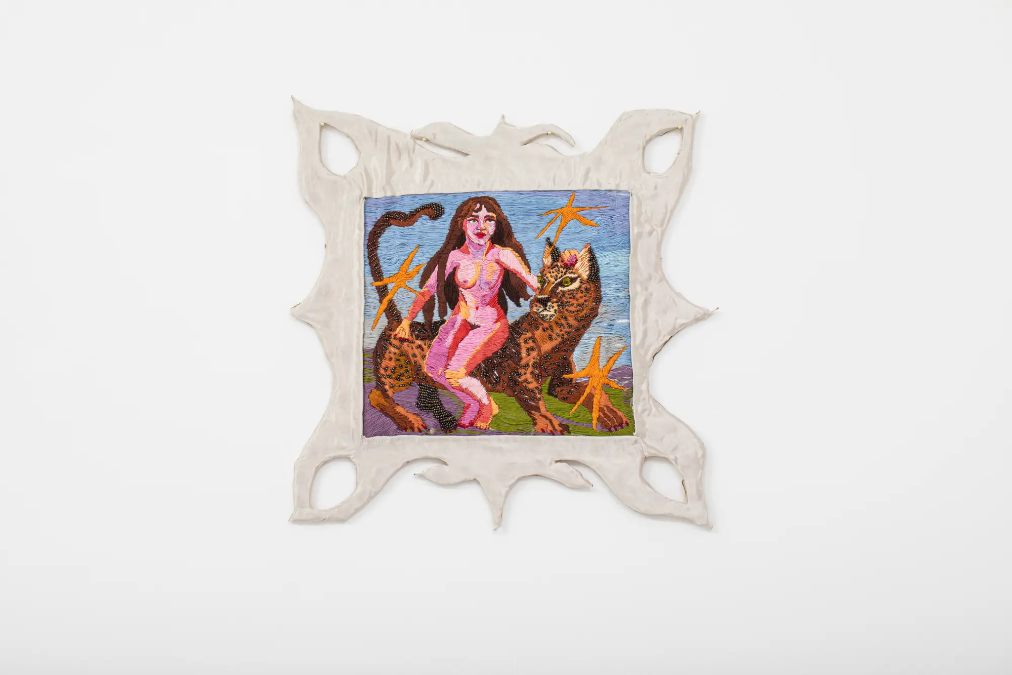 discover strong embroideries by artist  Boglarka Danko, solo exhibition Heresy in the Small Hours at Liget Gallery Budapest