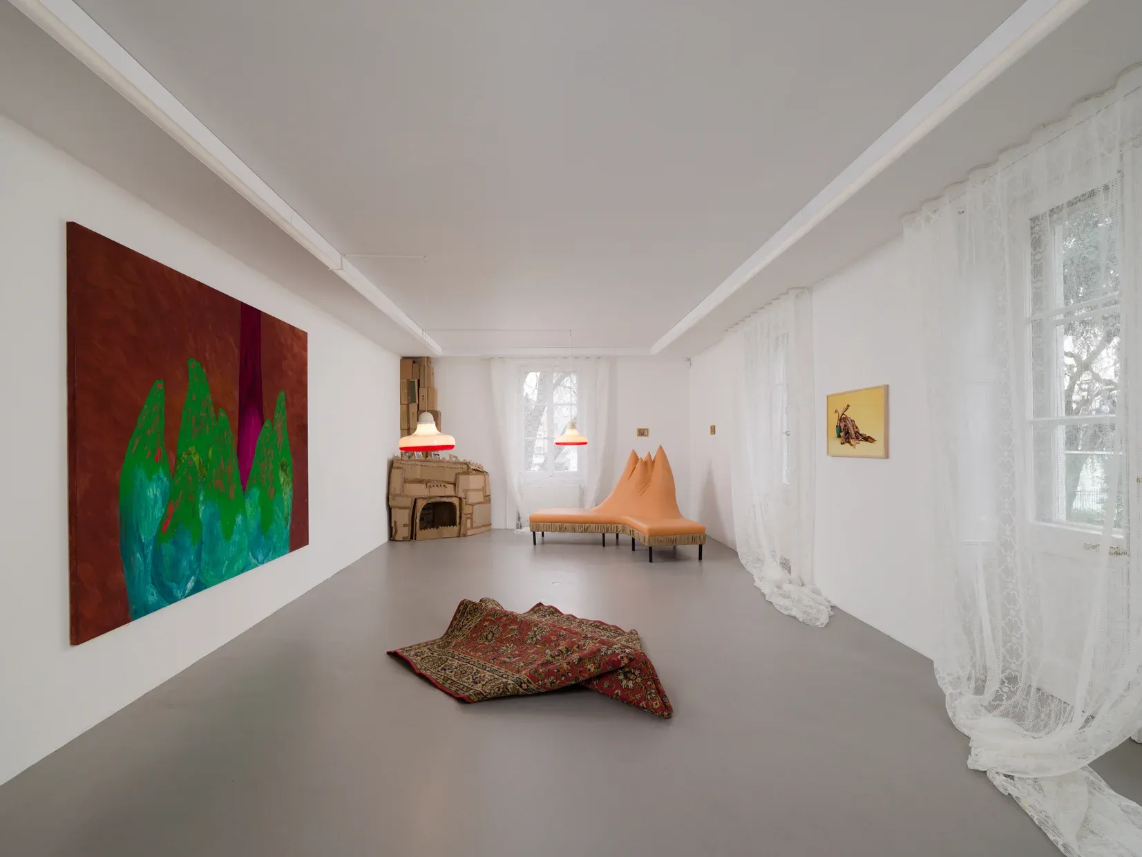 Installation view of Flo Kasearu exhibition Do Not Step on the Grass, Villa du Parc.