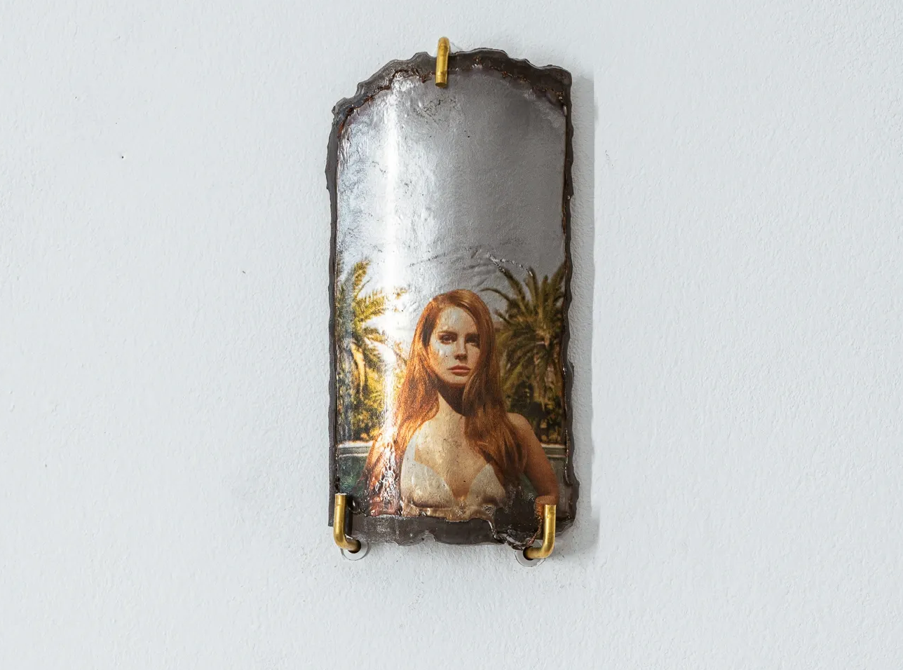 Lana del Rey, on metal piece, by artist Liudvikas Kesminas , wall object