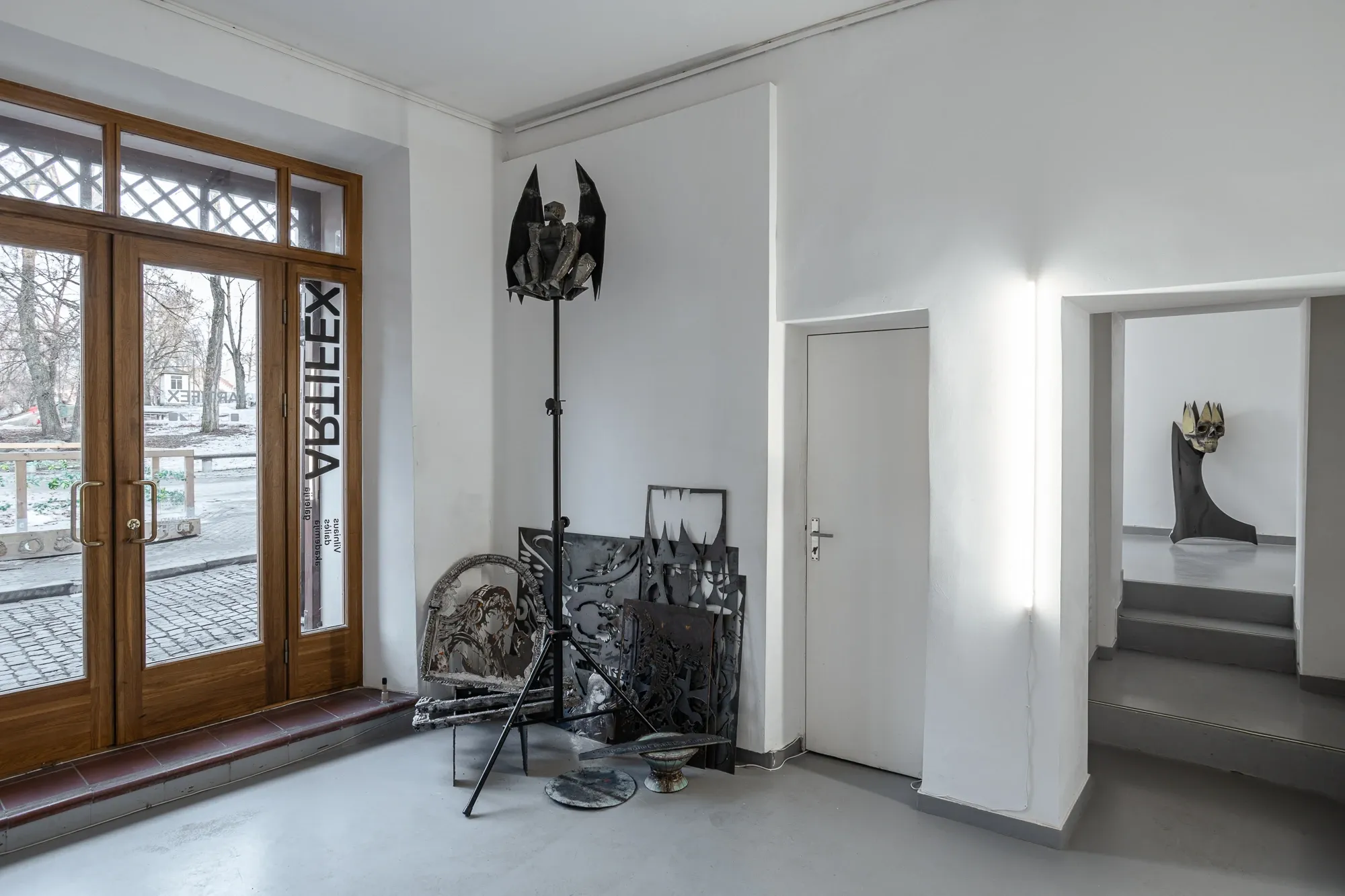 &nbsp;Full Metal Shell DLC&nbsp;at VAA gallery Artifex in Vilnius, exhibition view, iron and rust sculpture by Liudvikas Kesminas 