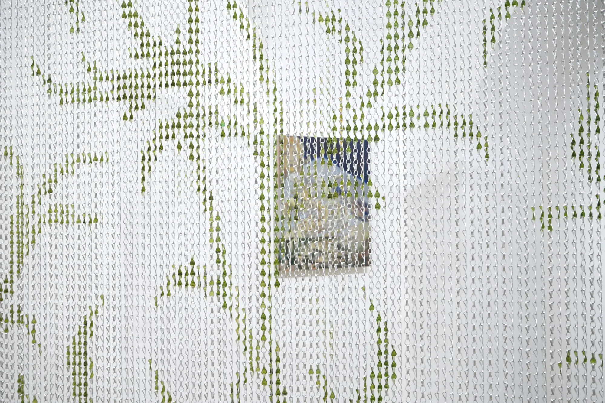 Lorenzo Zerbini and Lorenzo Zerbini, installation view, curtain and painting , ag 18 gallery curated by Julia harrauer