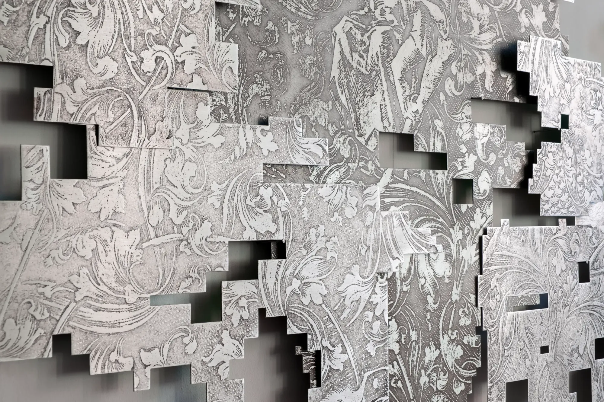 Maria Belova, The Forest, detail etched surface , curated by Julia harrauer