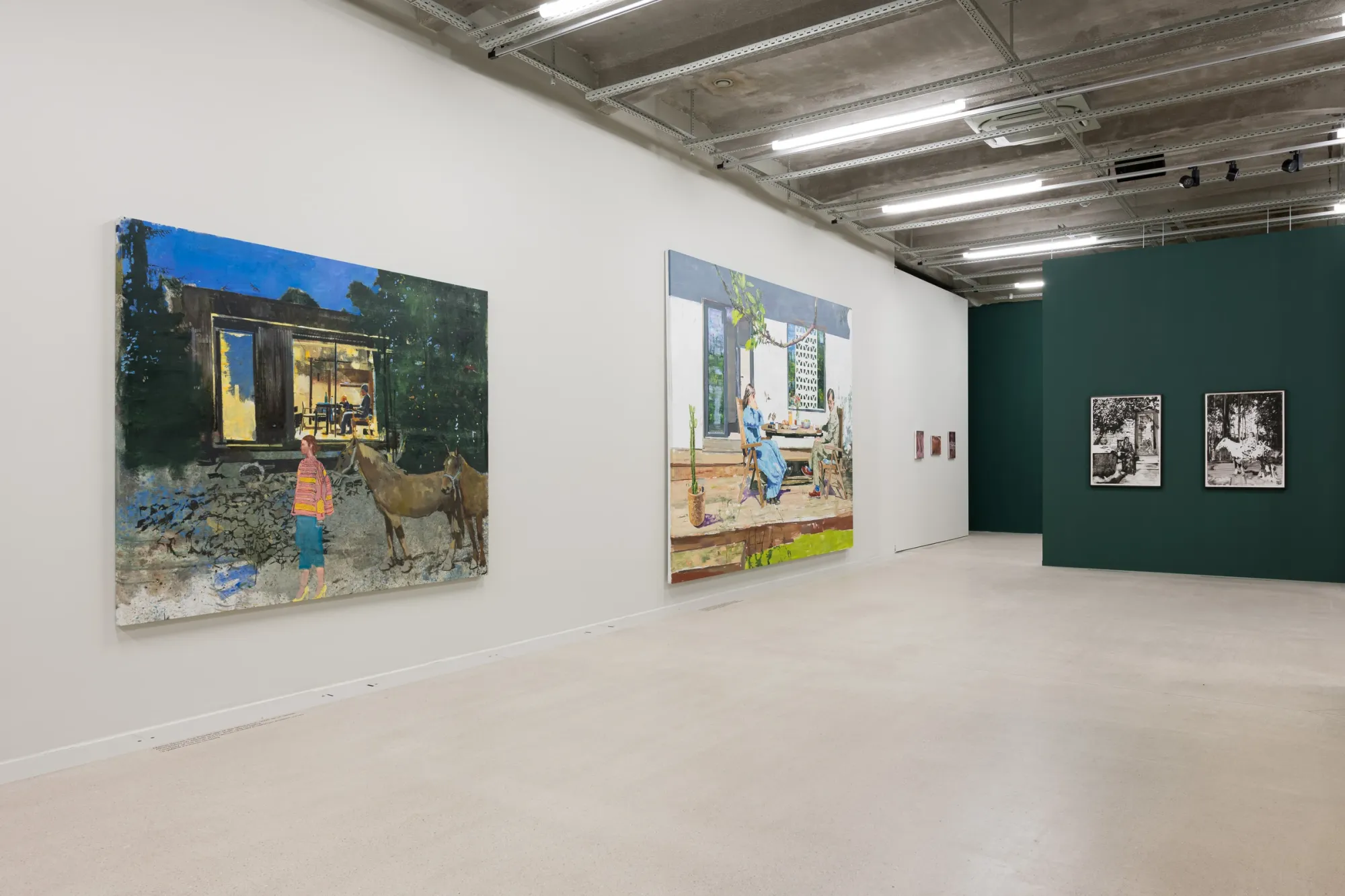 Artist Marius Bercea, large format painting , figurative at telegraph gallery Olomouc , new Rumanian painting