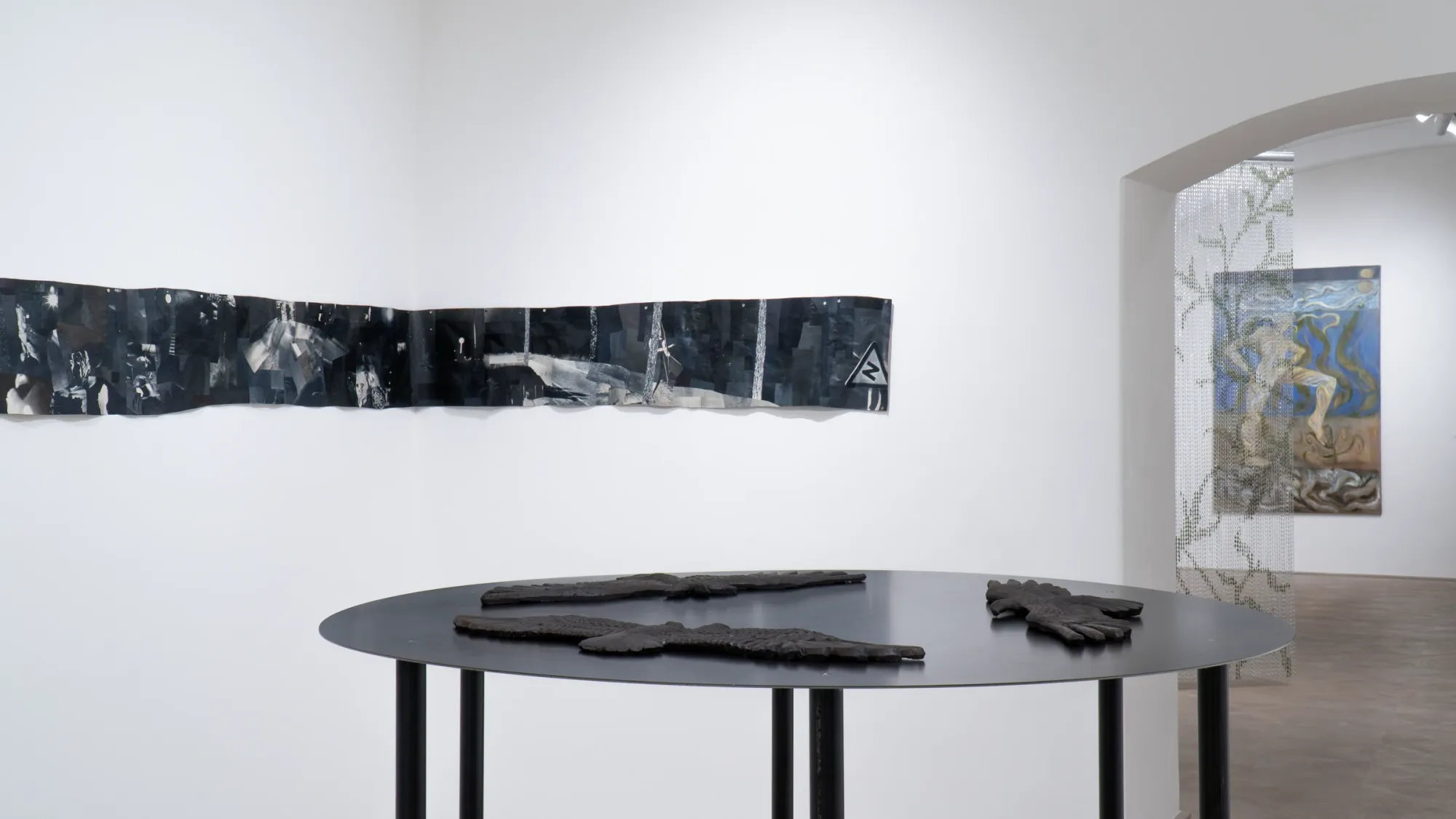 Julia Harrauer curates the show will o whisper at AG18 Gallery, Vienna Julia Åberg, Maria Belova, Ester Gašparová, Maks Rz, Anna Taganzeva, Julia Woronowicz, Lorenzo Zerbinil exhibition view installation