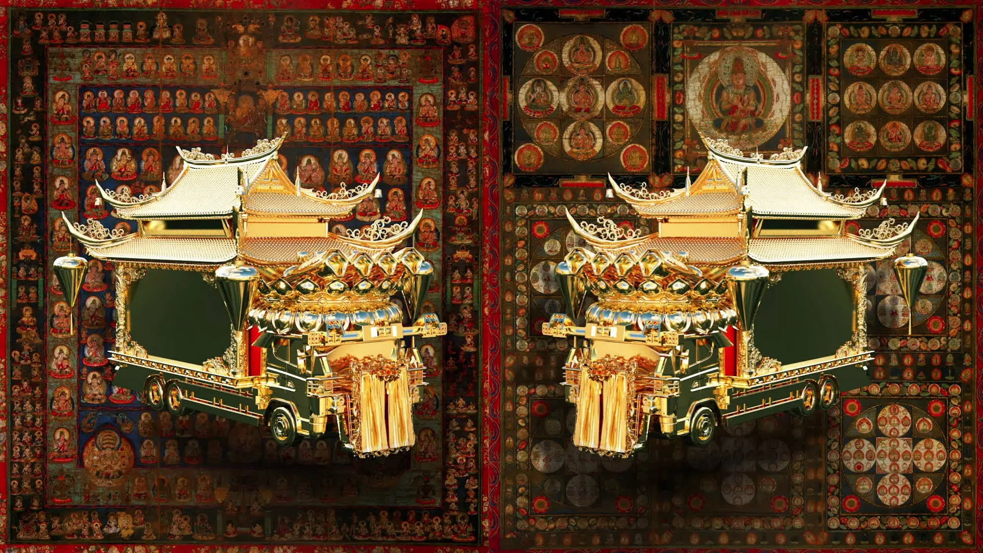 Lu Yang artist , Video Still, Kunsthalle Kiel Indian Bus