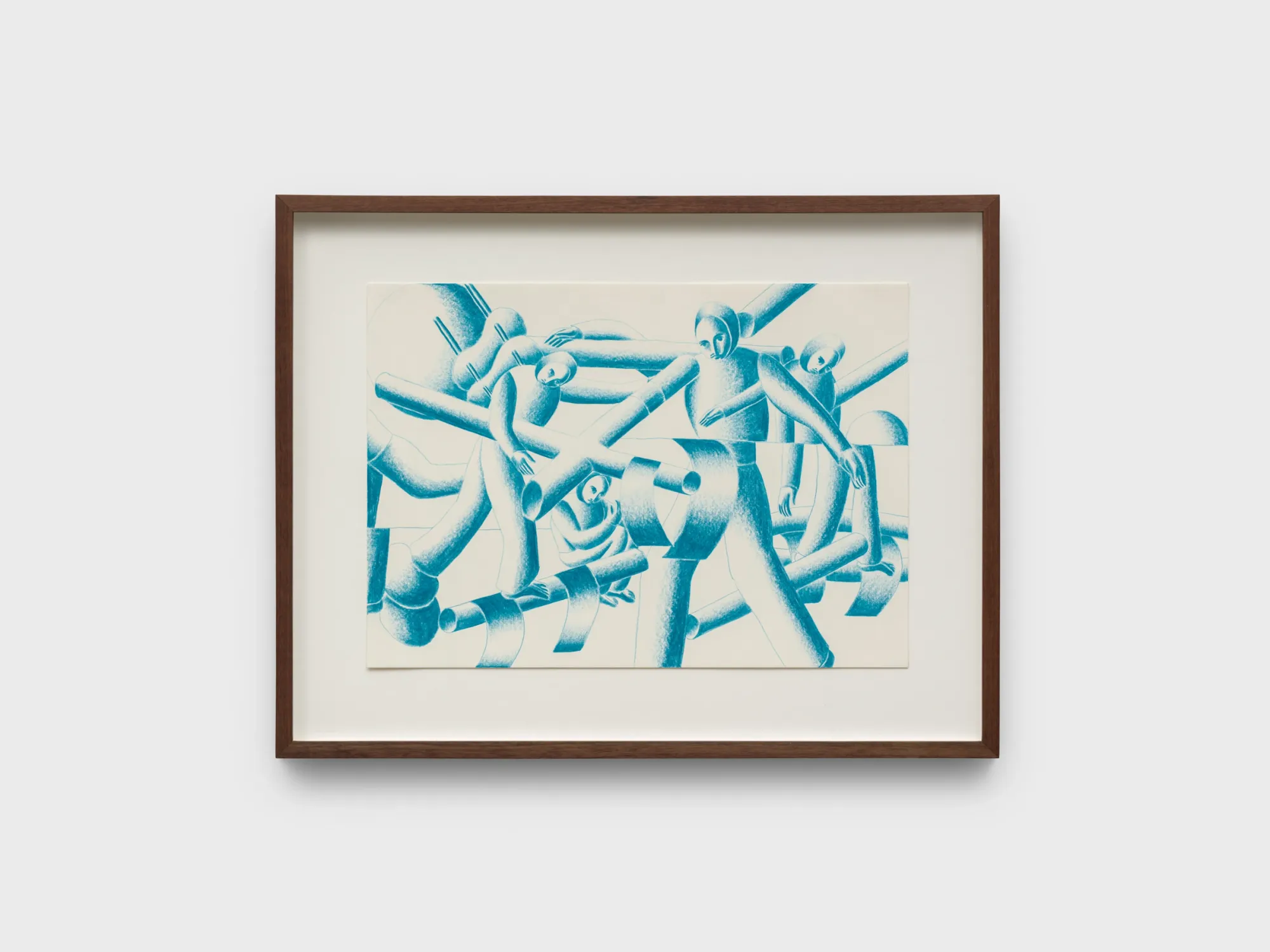 Ferdinand Dölberg drawing colored pencil figurative composition pipes figures contemporary art