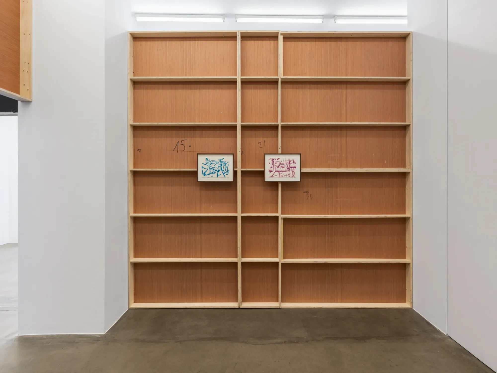 Ferdinand Dölberg exhibition installation wooden cabinet structure contemporary art Berlin gallery