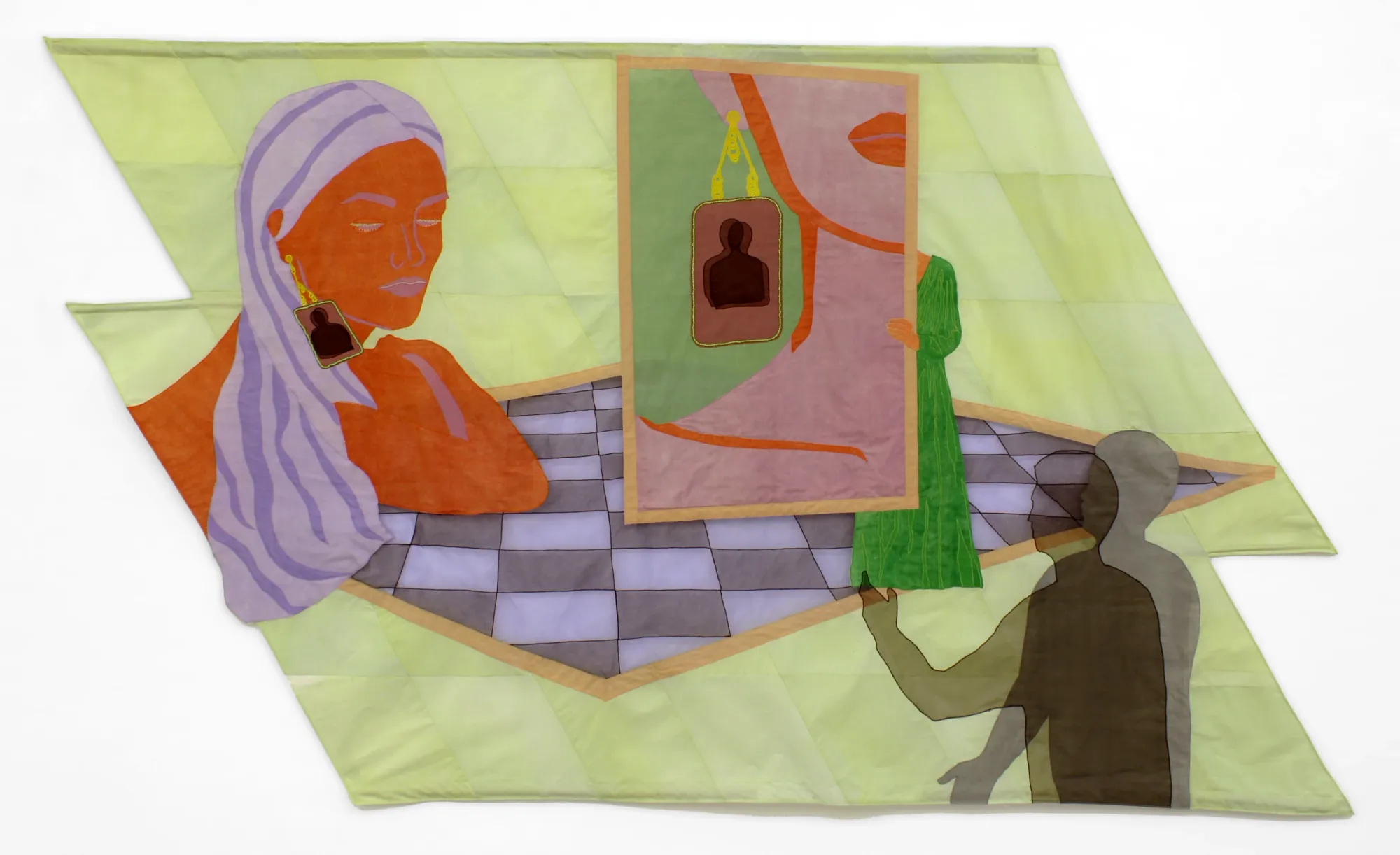 Lauren Januhowski  - Collecting Cards - textile artwork - installation view - multilayered installment