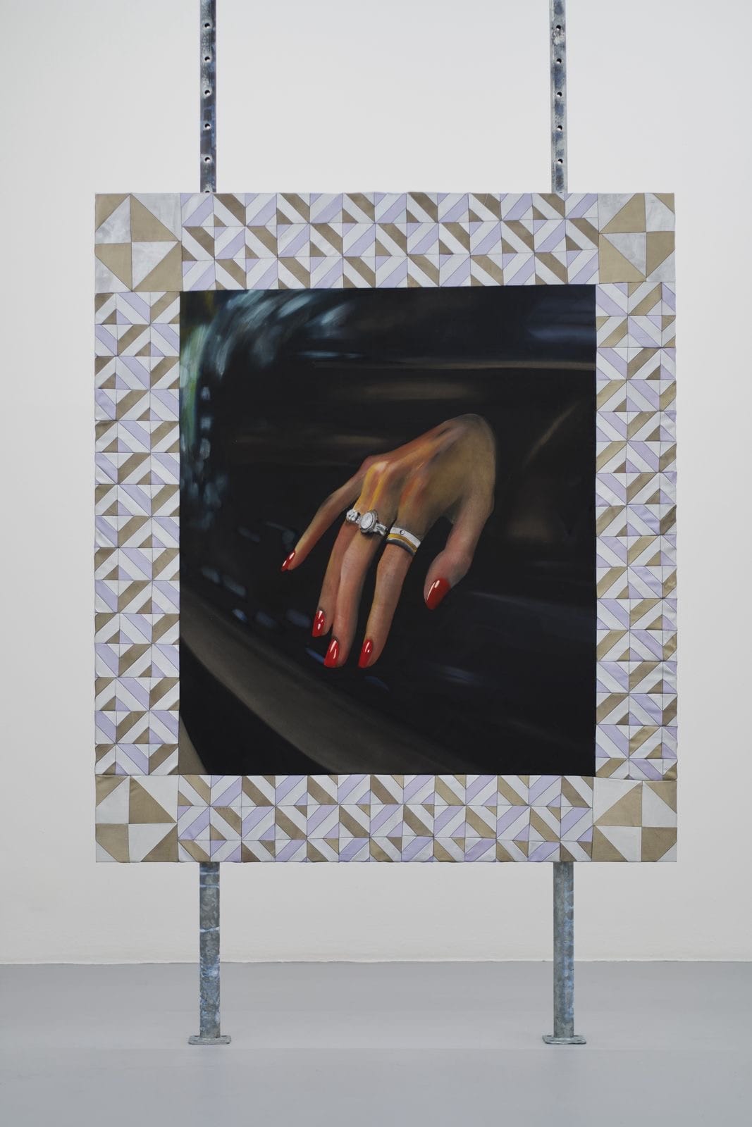 Bety Krňanská, painting, node gallery view, with textile 