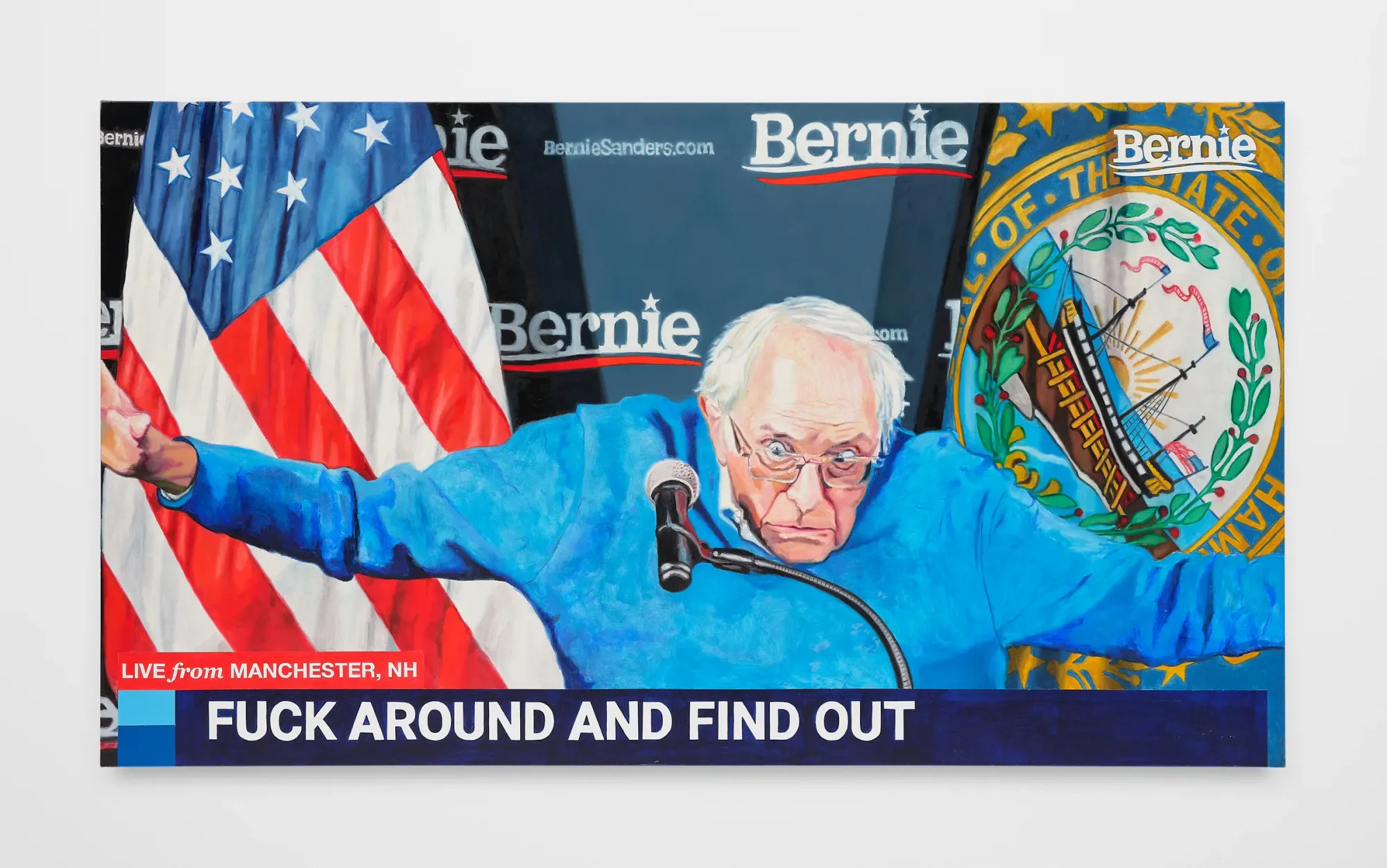 Christine Tien Wang, artwork, painting Bernie Fafo painting, Night Gallery , Los Angeles