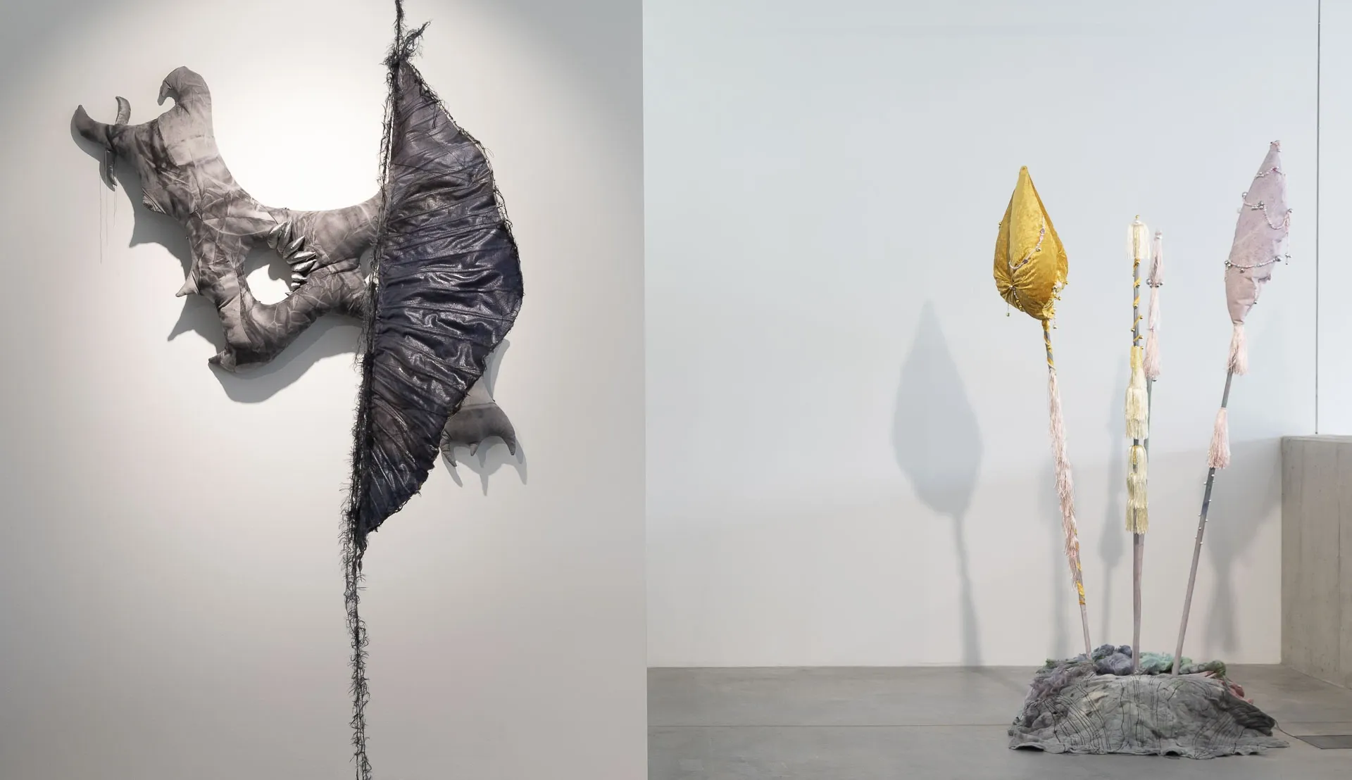 textile sculpture installation contemporary art Ostrava gallery GAFU Unconscious Paradises