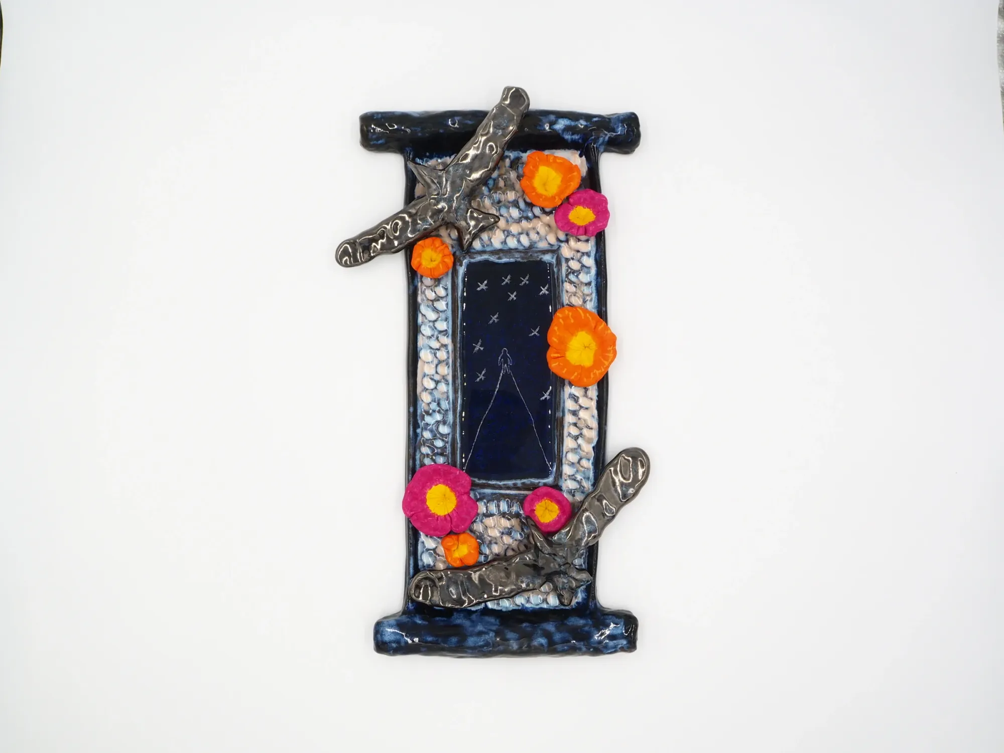 Jeyoon Ryu Scars Too Can Be Painted Into Beauty ceramic sculpture starry night flowers bird elements glazed ceramic Kyoto