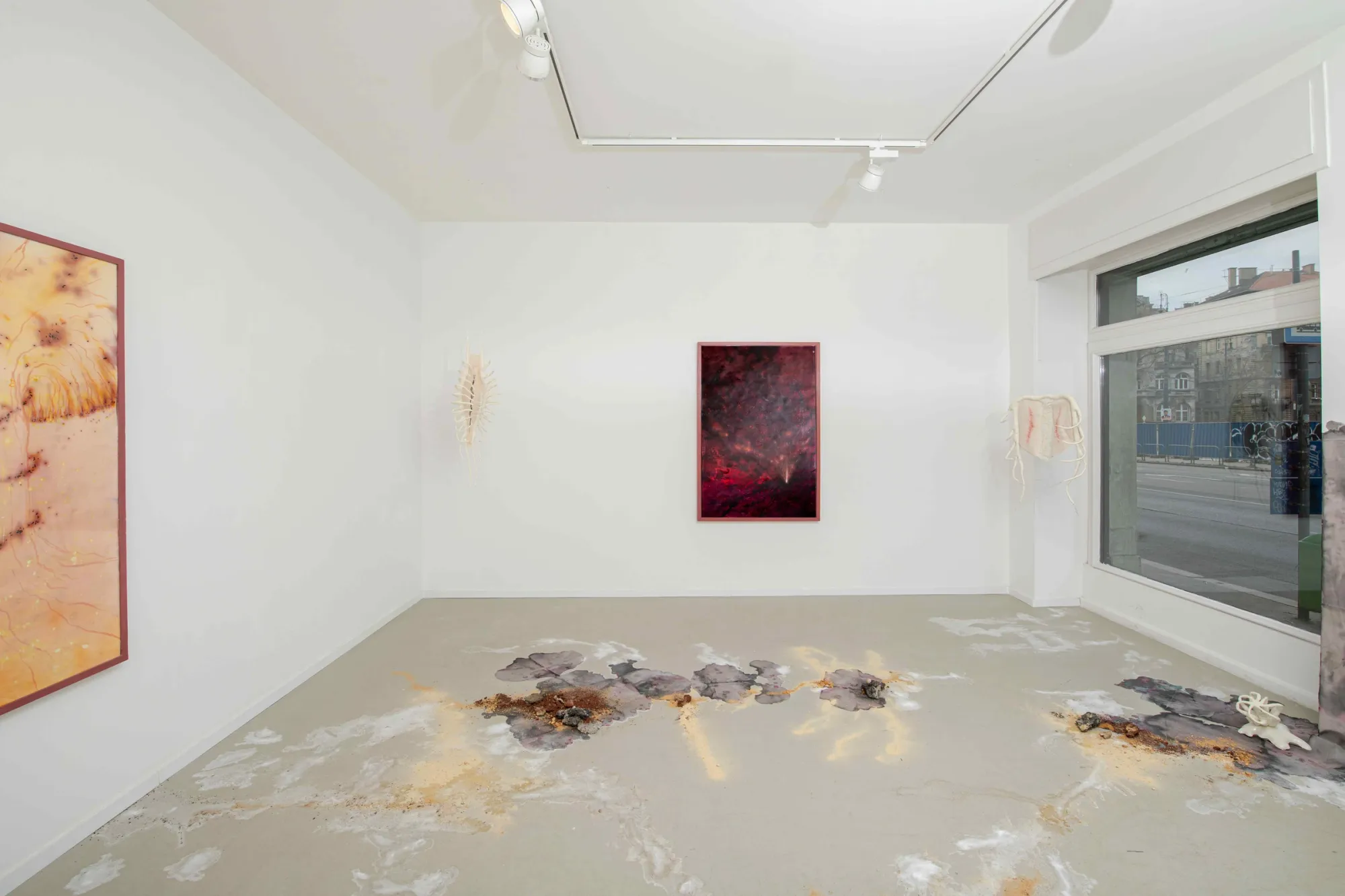 Archive of Contact installation view exhibition space Liget Gallery Budapest 2026 Csatlós Asztrid Metzing Eszter