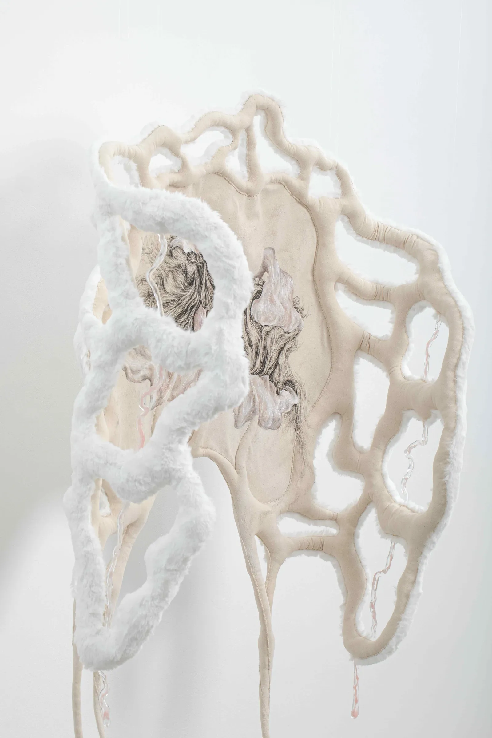 Metzing Eszter detail textile latex structure Archive of Contact Liget Gallery Budapest 2026