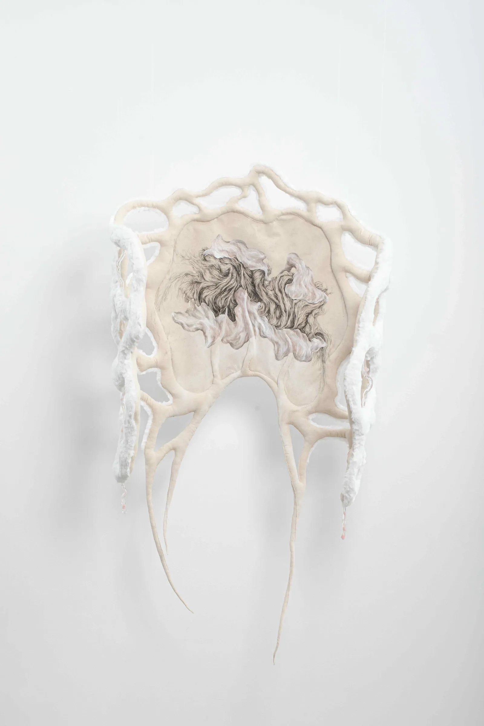 Csatlós Asztrid Labyrinth of Transformation installation muslin sand salt Liget Gallery Budapest 2026 Archive of Contact